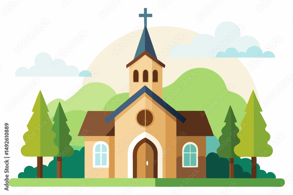 Naklejka premium Religious Church Background Vector