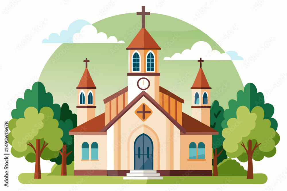 Naklejka premium Church Icon Vector Graphic