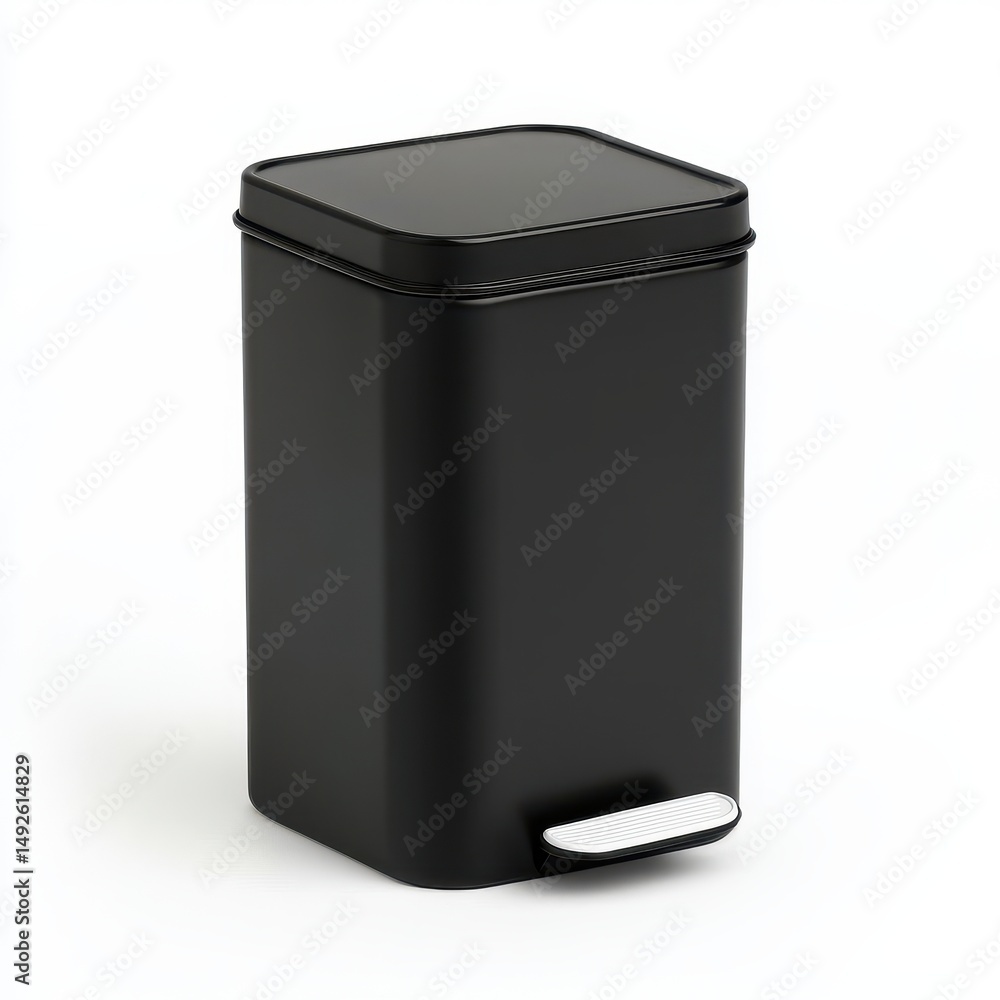 Modern Black Metal Trash Bin with Foot Pedal and Lid Modern Black Metal Trash Bin with Foot Pedal and Lid