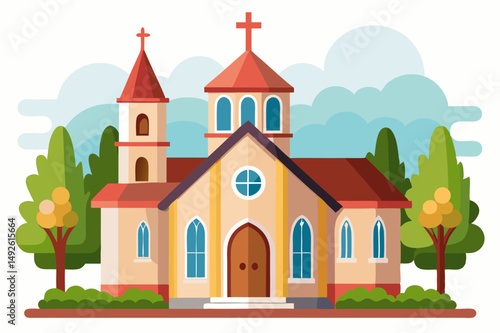 Wallpaper Mural Classic Church Vector Artwork Torontodigital.ca