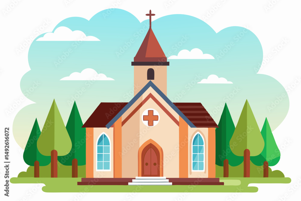Naklejka premium Elegant Church Vector Design