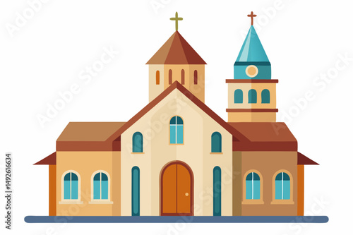 Church Background Vector White Background
