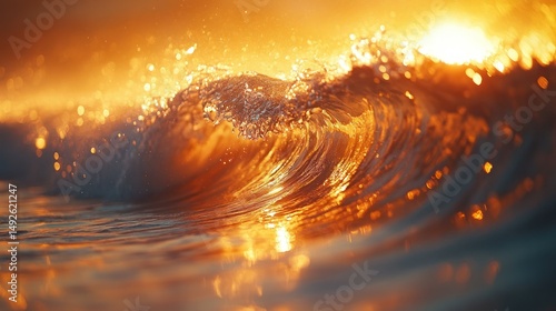 Golden Sunrise Ocean Wave