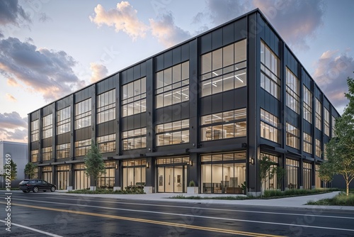Wallpaper Mural Contemporary Designed Warehouse with Office Space and Distinctive Facade Torontodigital.ca