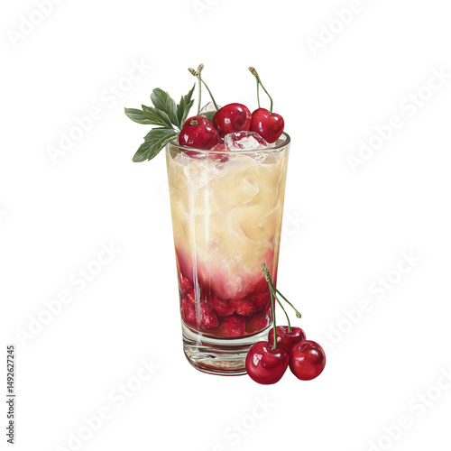 Wallpaper Mural Refreshing Cherry Cocktail in a Highball Glass Torontodigital.ca