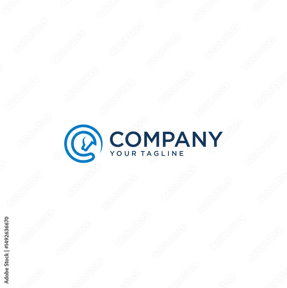 Letter C Logo with Horse Icon – Elegant Vector Design for Business Branding Letter C Logo with Horse Icon – Elegant Vector Design for Business Branding