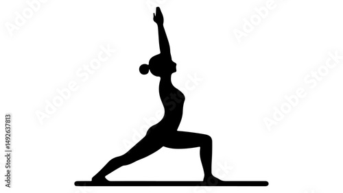simple icon of a woman doing yoga vector illustration, black and white illustration of a woman in yoga pose shape silhouette in vector 