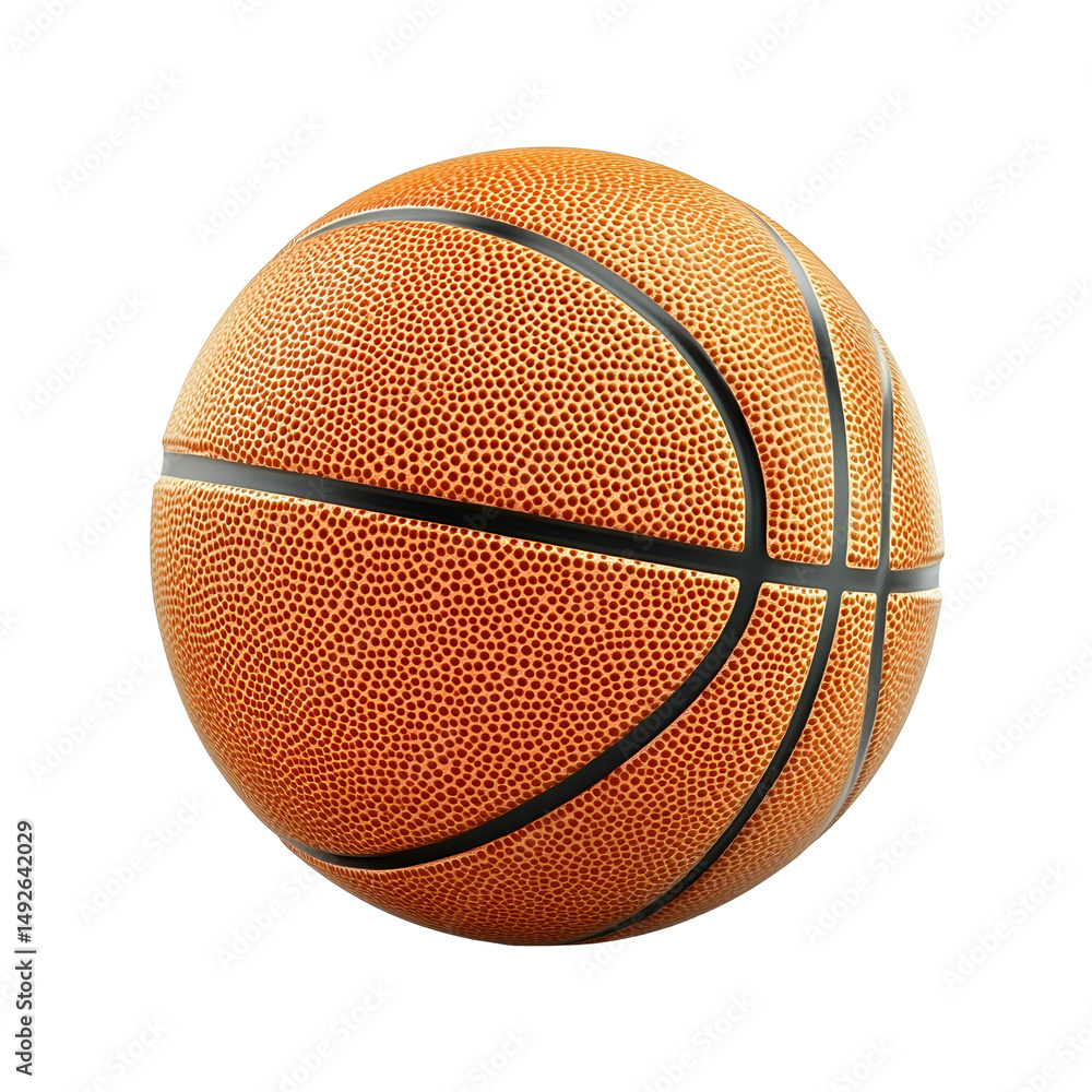 Obraz premium Orange Leather Basketball on Transparent Background