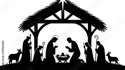 Nativity SVG - Manger Svg - Stable SVG - Christmas Svg - Nativity Clip Art - Nativity Silhouette
Nativity SVG, Nativity scene svg, Christmas SVG, Holiday Decoration Decal, Vinyl Cut File, NativitPrint