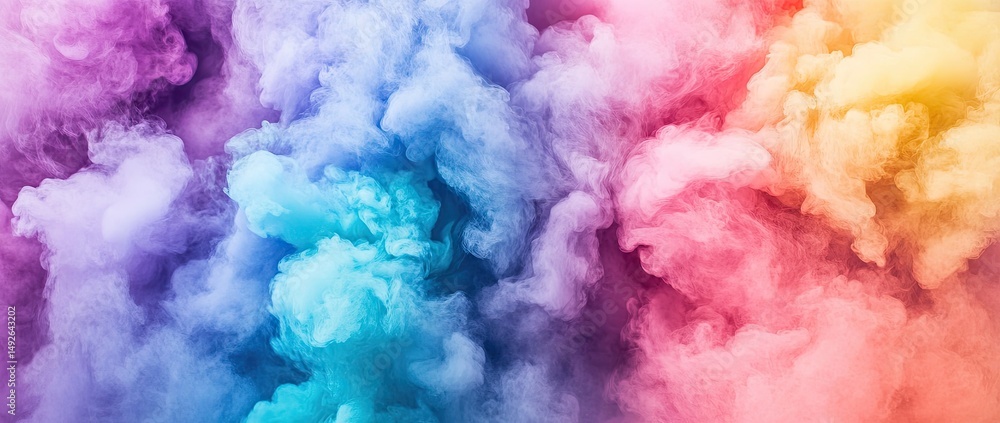 Fototapeta premium A vibrant explosion of colorful smoke billowing across a neutral background. creating an artistic and dynamic visual effect perfect for creative projects and design purposes