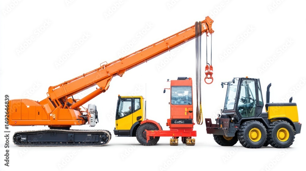 Fototapeta premium Heavy-duty lifting equipment isolated on white background