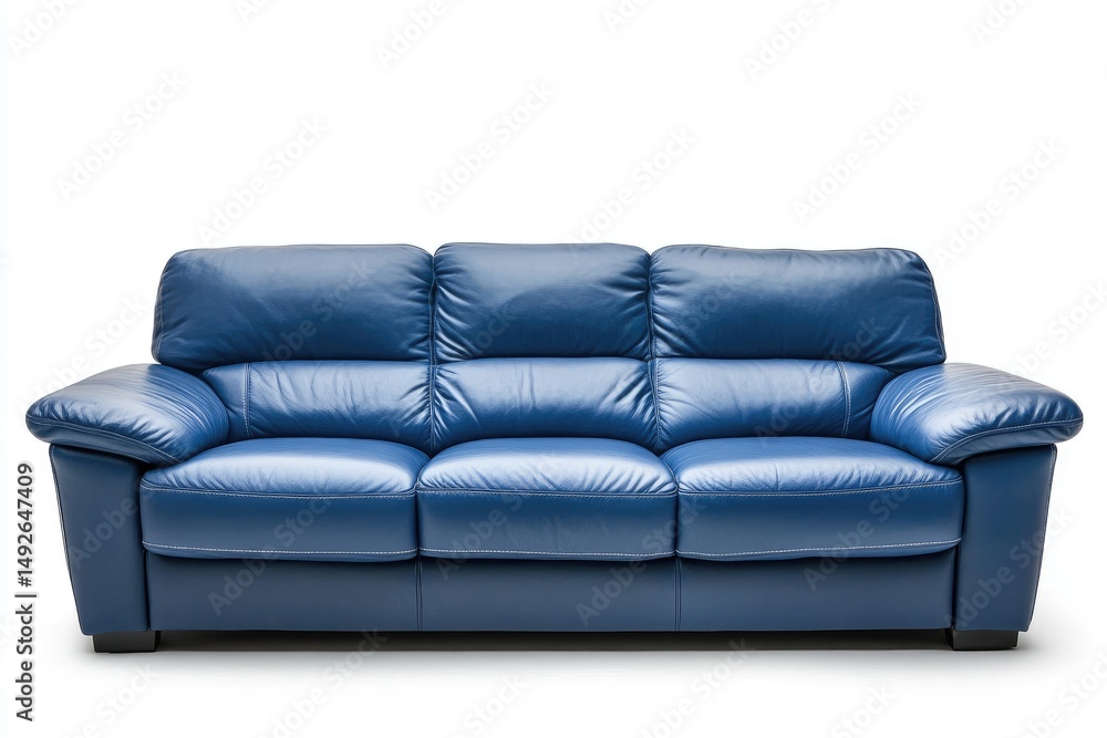 Fototapeta premium Elegant blue leather couch