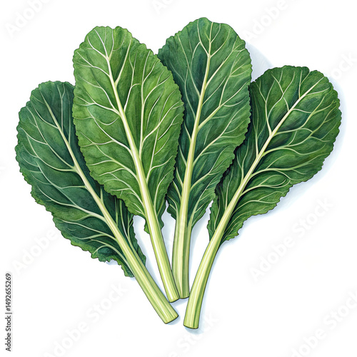 set of green leaves
