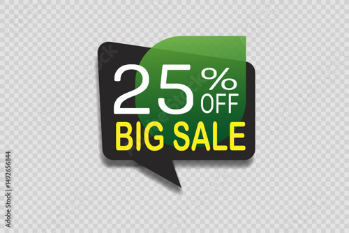 Modern sale discount banner in green and black design.