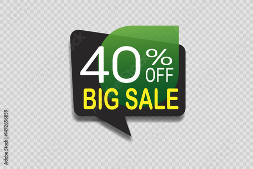 Modern sale discount banner in green and black design.