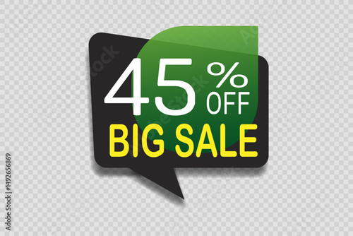 Modern sale discount banner in green and black design.