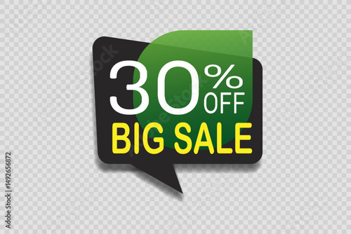 Modern sale discount banner in green and black design.