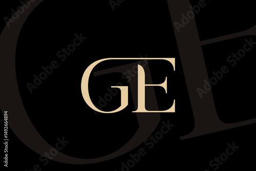 GE or EG letter logo icon design. Classic style luxury initials monogram.