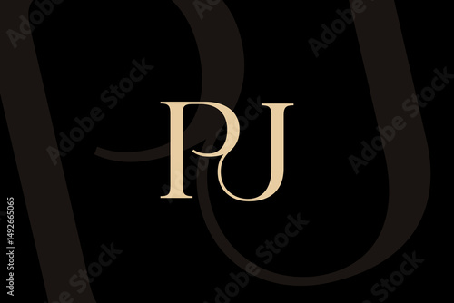 PJ or JP letter logo icon design. Classic style luxury initials monogram.