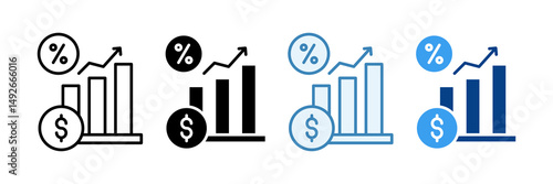 Profitability  Icon Set Multiple Style Collection