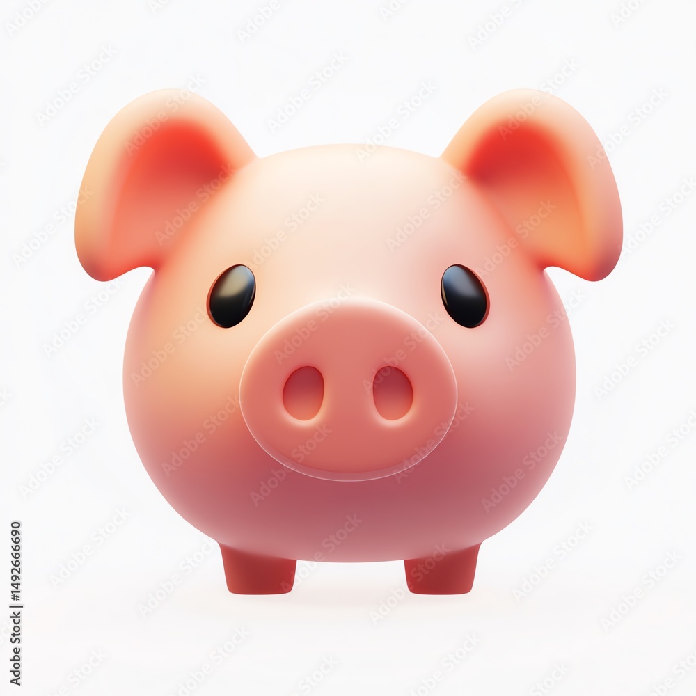 Charming cartoon piggy bank exuding joy and warmth in a whimsical design Charming cartoon piggy bank exuding joy and warmth in a whimsical design