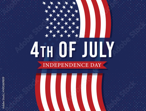 4th of July Independence Day Background with American Flag Design Independence Day national celebrations holiday promotions banners and event announcements