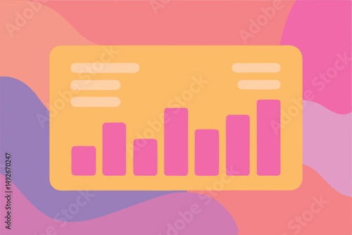 Abstract data visualization displaying financial growth chart on gradient background