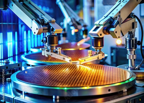 Robotic Arm Precision: Silicon Wafer Manufacturing - High-Resolution Documentary Photography