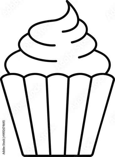 Delicious Cupcake Line Art Icon Design