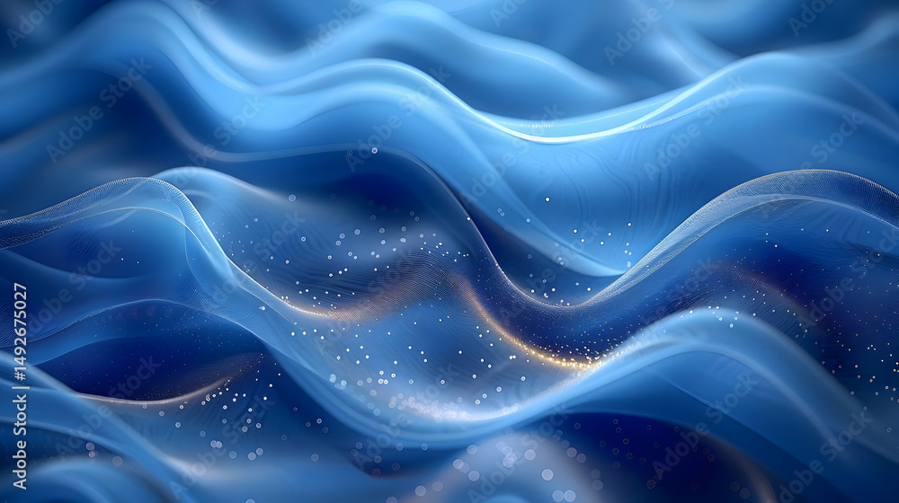 Obraz premium Abstract Blue and Gold Waves Background