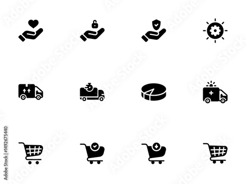 Essential Glyphs for Logistics, Care, Security, and Online Retail