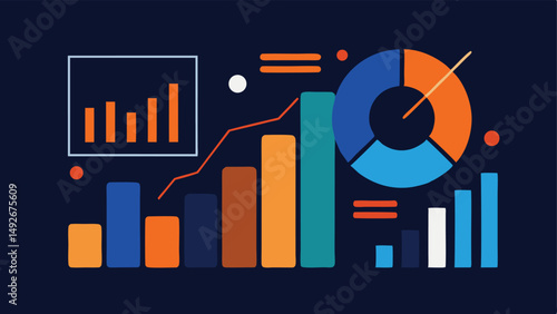 Colorful data visualization charts graphs business analytics report