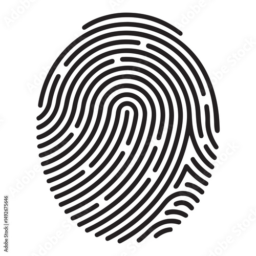 finger print fingerprint lock secure security logo vector icon on transparent background