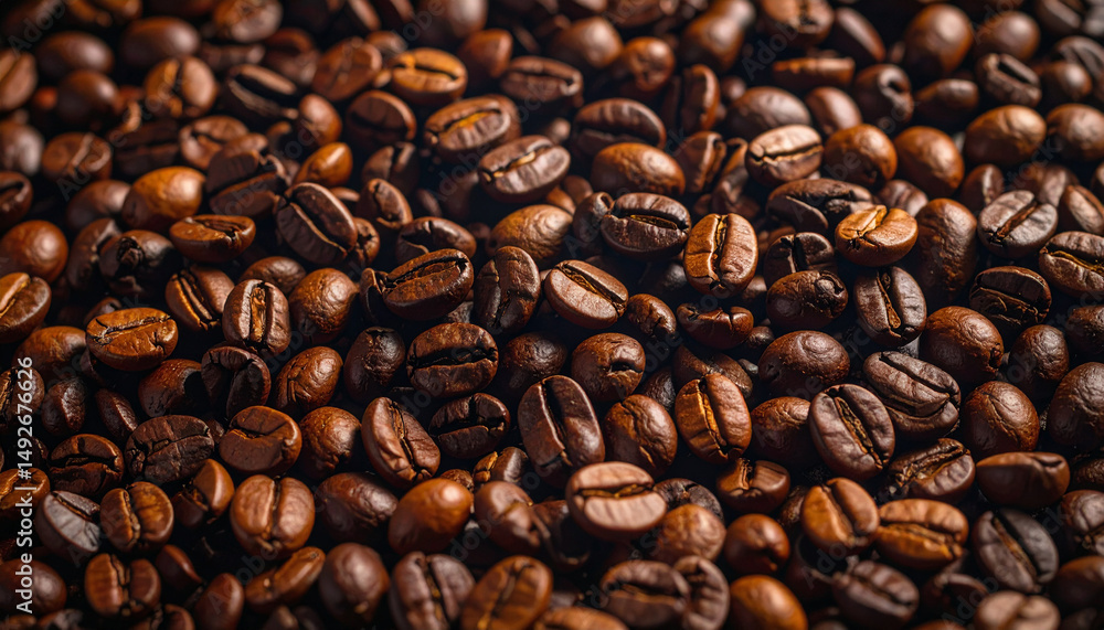 Naklejka premium scattered coffee beans background