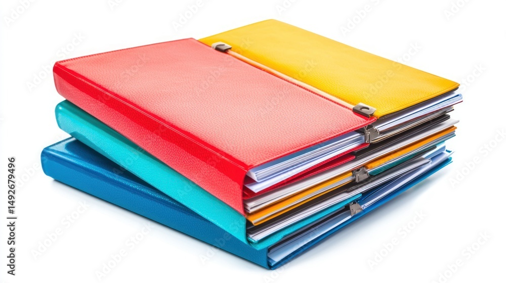 Homework folder isolated on white background Homework folder isolated on white background