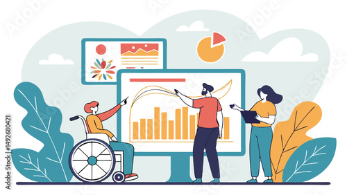 Inclusive teamwork data analysis presentation graph chart
