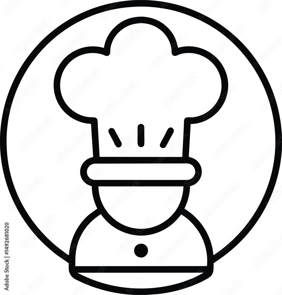 Chef Hat Icon Line Art Food Restaurant Chef Hat Icon Line Art Food Restaurant