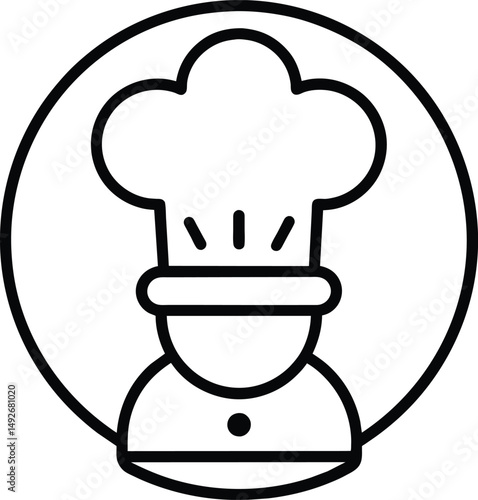 Chef Hat Icon Line Art Food Restaurant