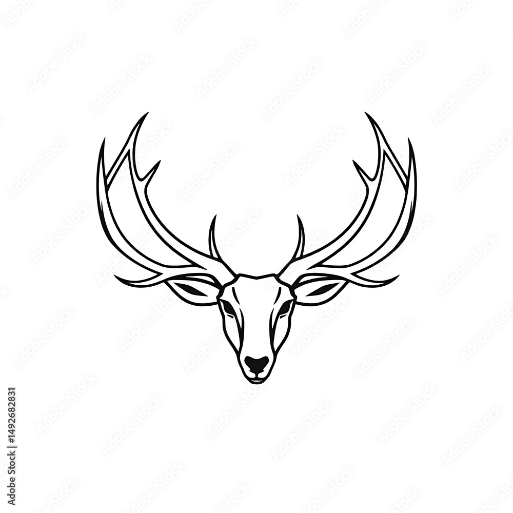Obraz premium deer head silhouette