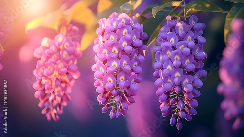 Wallpaper Mural Purple Wisteria Blossoms Torontodigital.ca