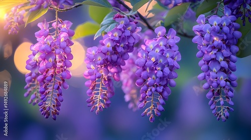 Wallpaper Mural Purple Wisteria Blossoms Torontodigital.ca