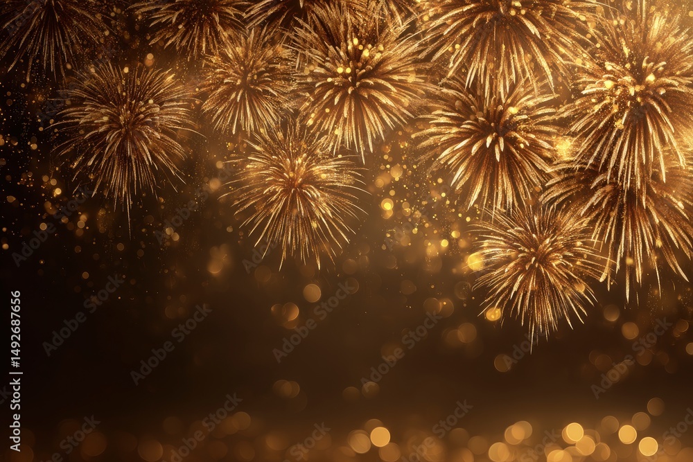 Golden Fireworks Burst: A Luxurious Celebration Image Golden Fireworks Burst: A Luxurious Celebration Image
