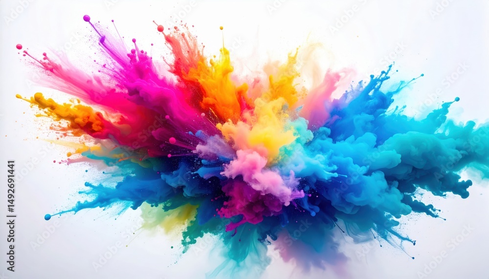 Fototapeta premium Vibrant color explosion art digital medium abstract background creative environment artistic perspective