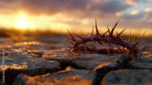 Crown of thorns at sunset