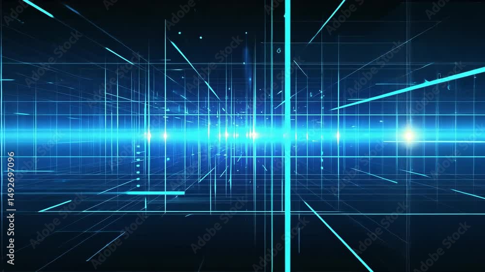 Motion graphic of Blue data matrix simulation digital line and grid technology. motion video. Motion graphic of Blue data matrix simulation digital line and grid technology. motion video.