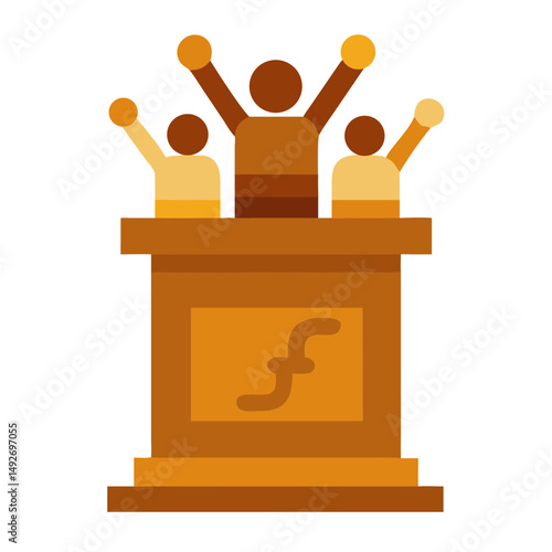 Wooden Podium on Stage – Presentation, Speech, or Conference Illustration
