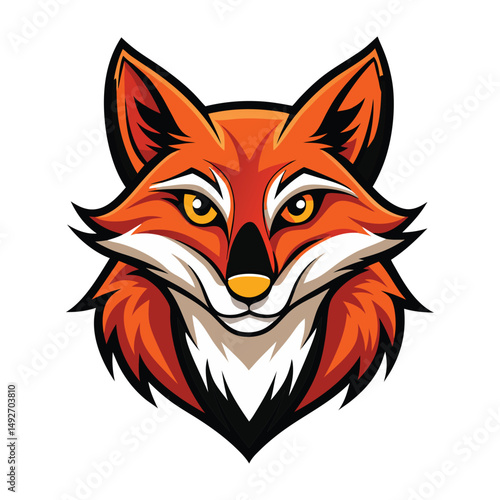 227 Vactor Fox  Head Cute Animals Fox Character. Mascot Creative Fox Character. Mascot Creative 