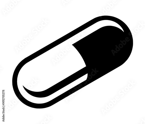 Silhouette of Medical Capsule. Medicine, Pharmacy, Drug Safety, Health Care, Pharmaceutical Industry for World Pharmacists Day, Patient Safety Campaigns, 
World Health Day, International Day of Drug S