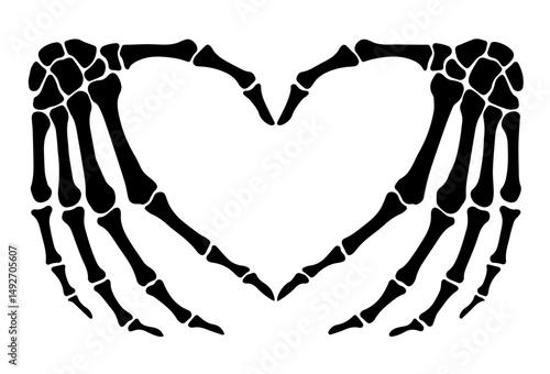 Skeleton Hands Forming a Heart Shape