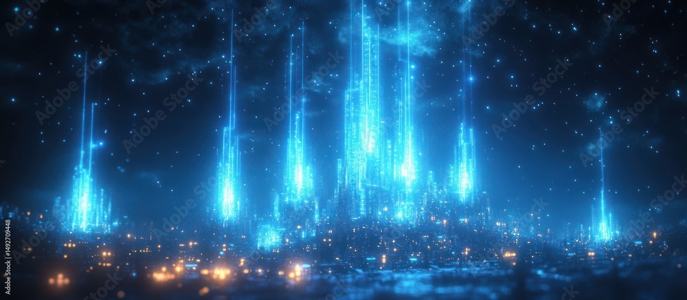 Obraz premium Glowing Cityscape